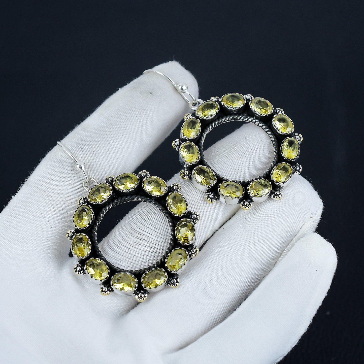 Yellow Citrine Gemstone Earrings