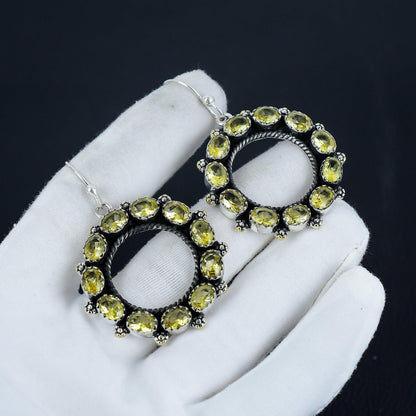 Yellow Citrine Gemstone Earrings