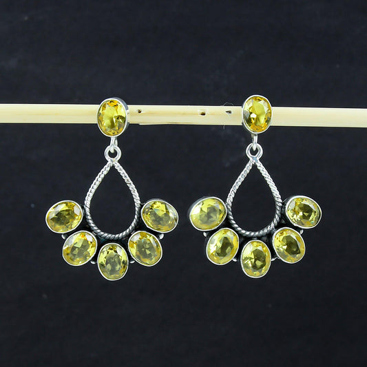 Yellow Citrine Gemstone Earrings