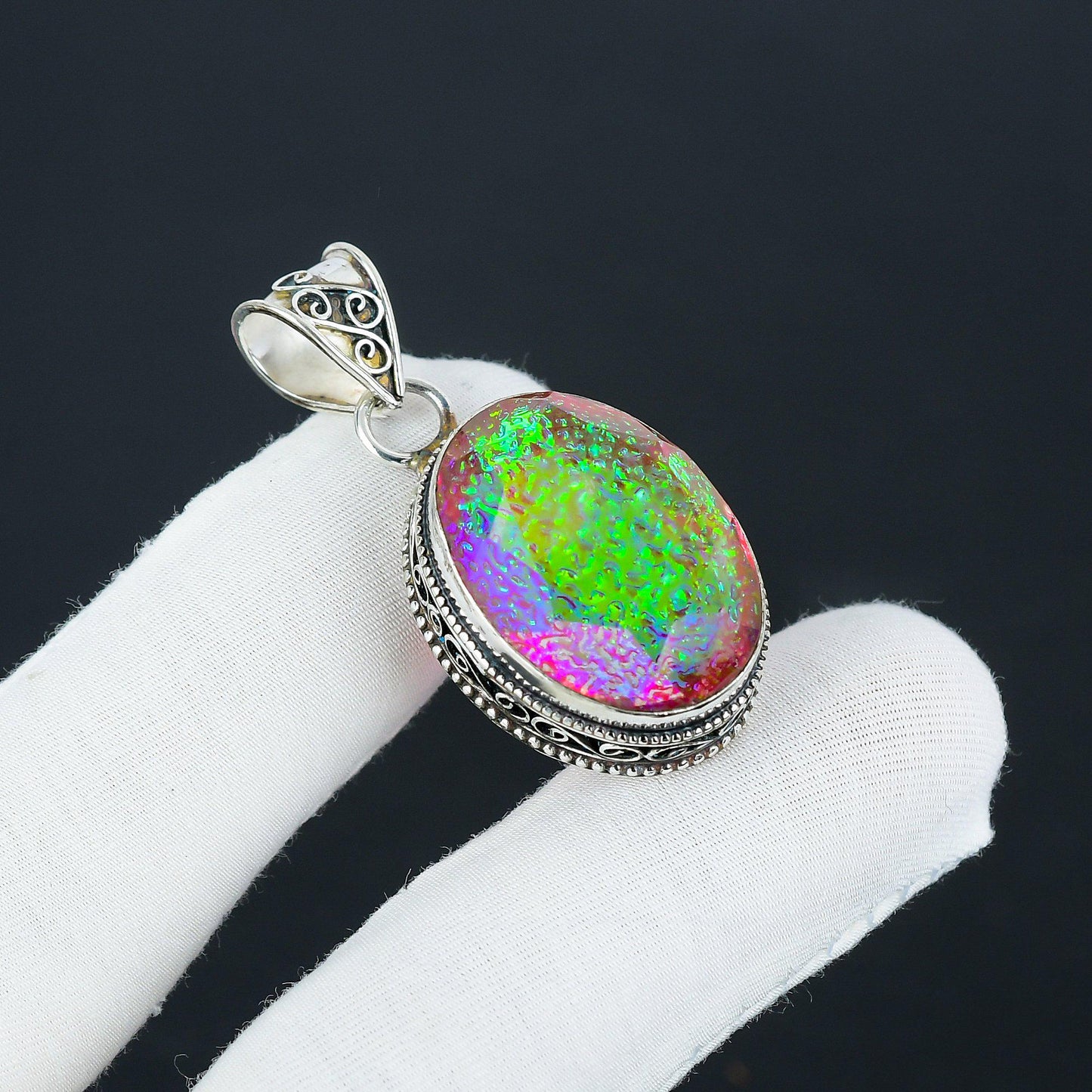 White Opal Gemstone Pendant