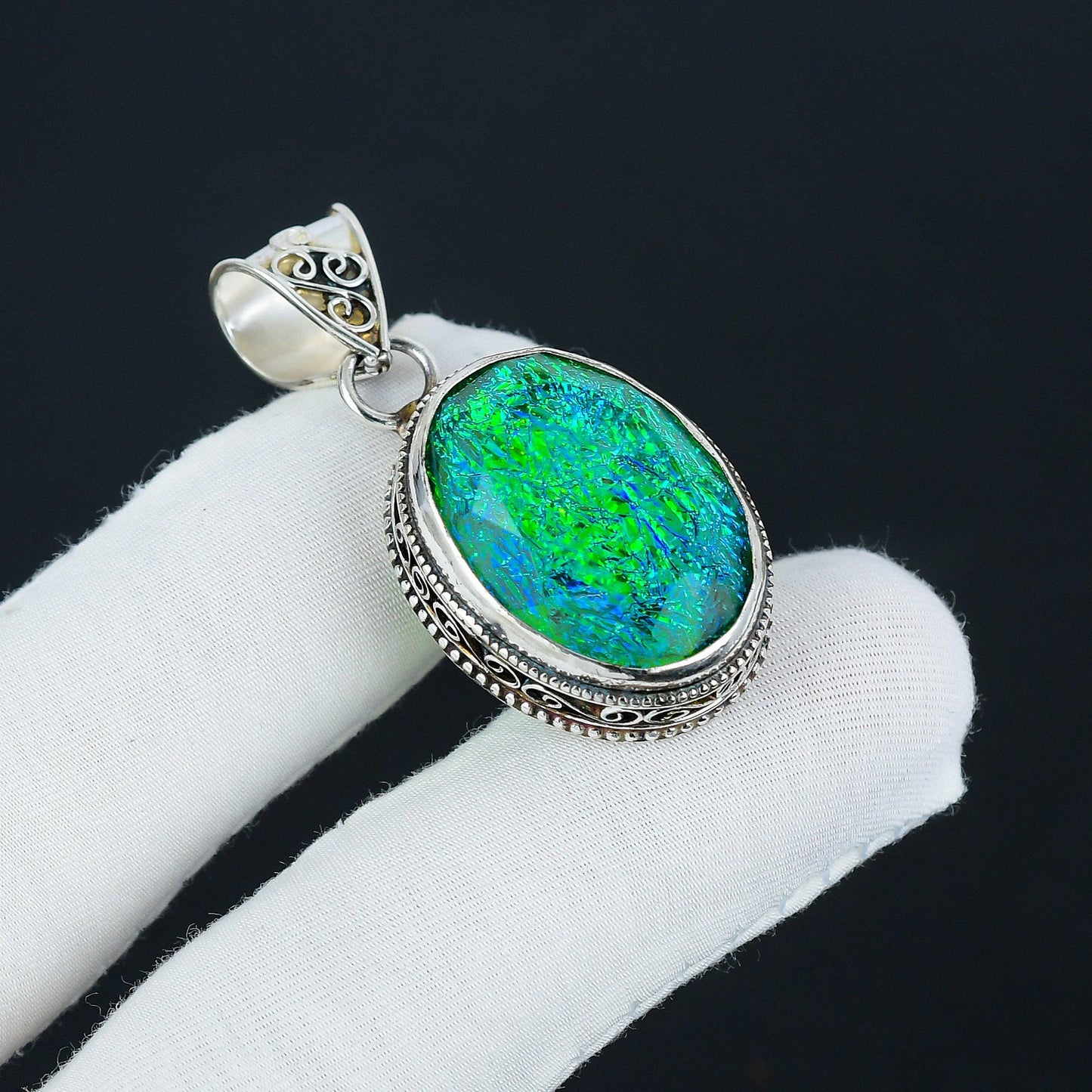 White Opal Gemstone Pendant