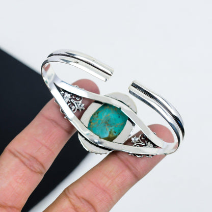 Turquoise Gemstone Sterling Silver Bangle
