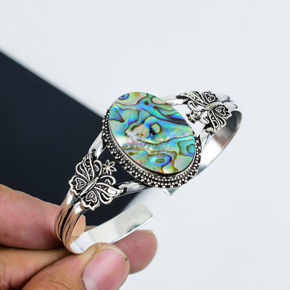 Iridescent Abalone Shell Cuff Bangle