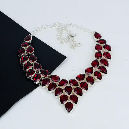 Red Garnet Gemstone Necklace