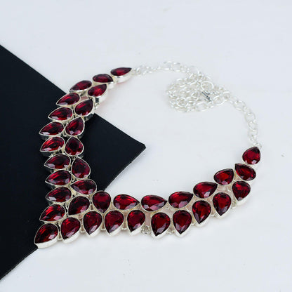 Red Garnet Gemstone Necklace
