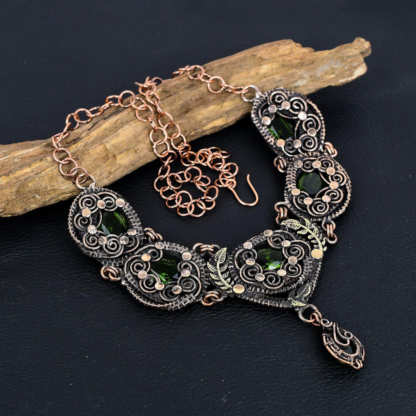 Green Peridot Gemstone Necklace