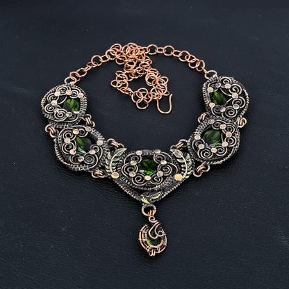 Green Peridot Gemstone Necklace