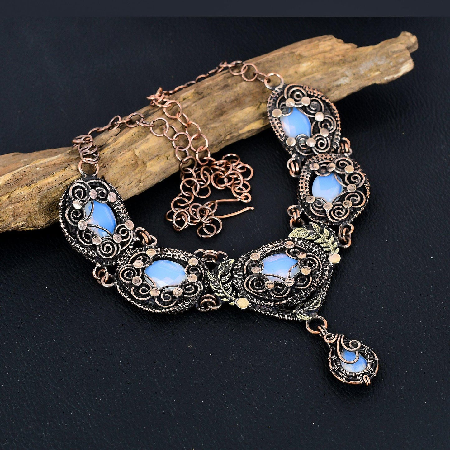 Milky White Opal Gemstone Necklace