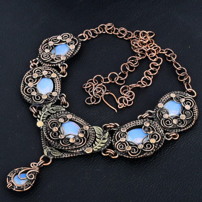 Milky White Opal Gemstone Necklace