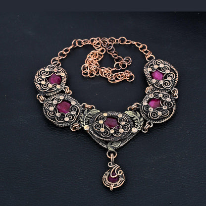 Red Ruby Gemstone Necklace