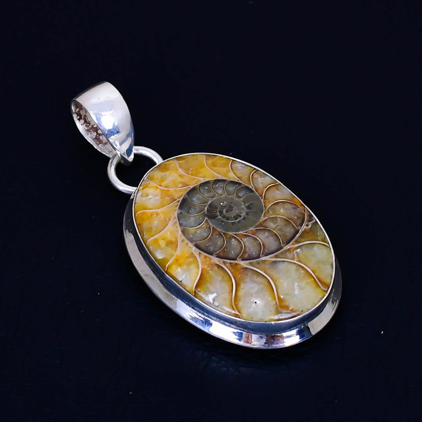 Brown Ammonite Gemstone Pendant