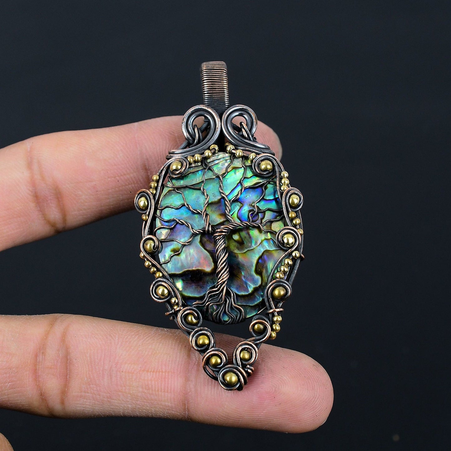 Multicolor Abalone Gemstone Pendant