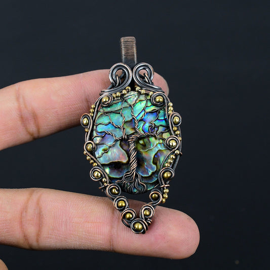 Multicolor Abalone Gemstone Pendant