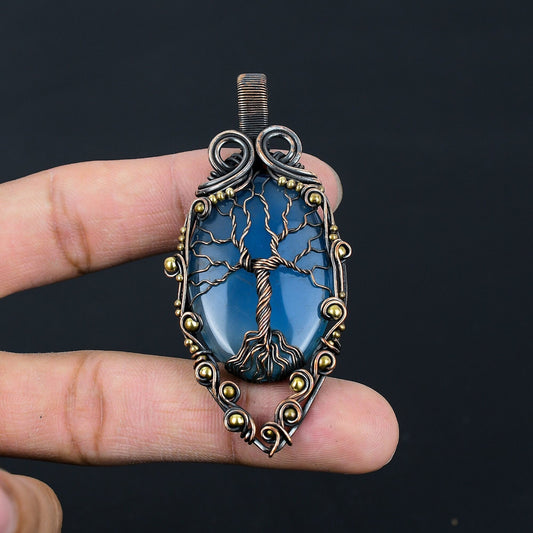 Blue Chalcedony Gemstone Pendant
