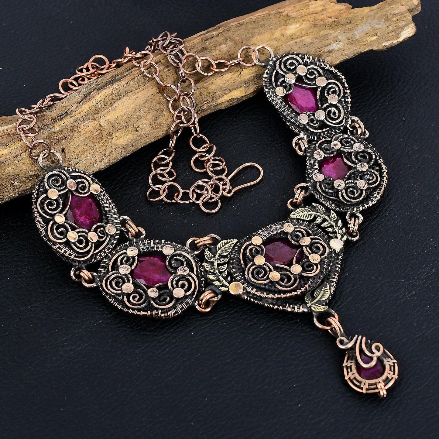 Red Ruby Gemstone Necklace