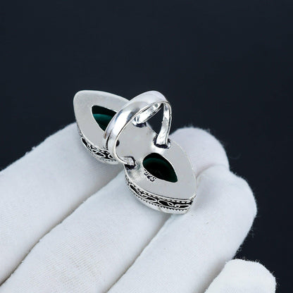 Green Apatite Gemstone Teardrop Silver Ring