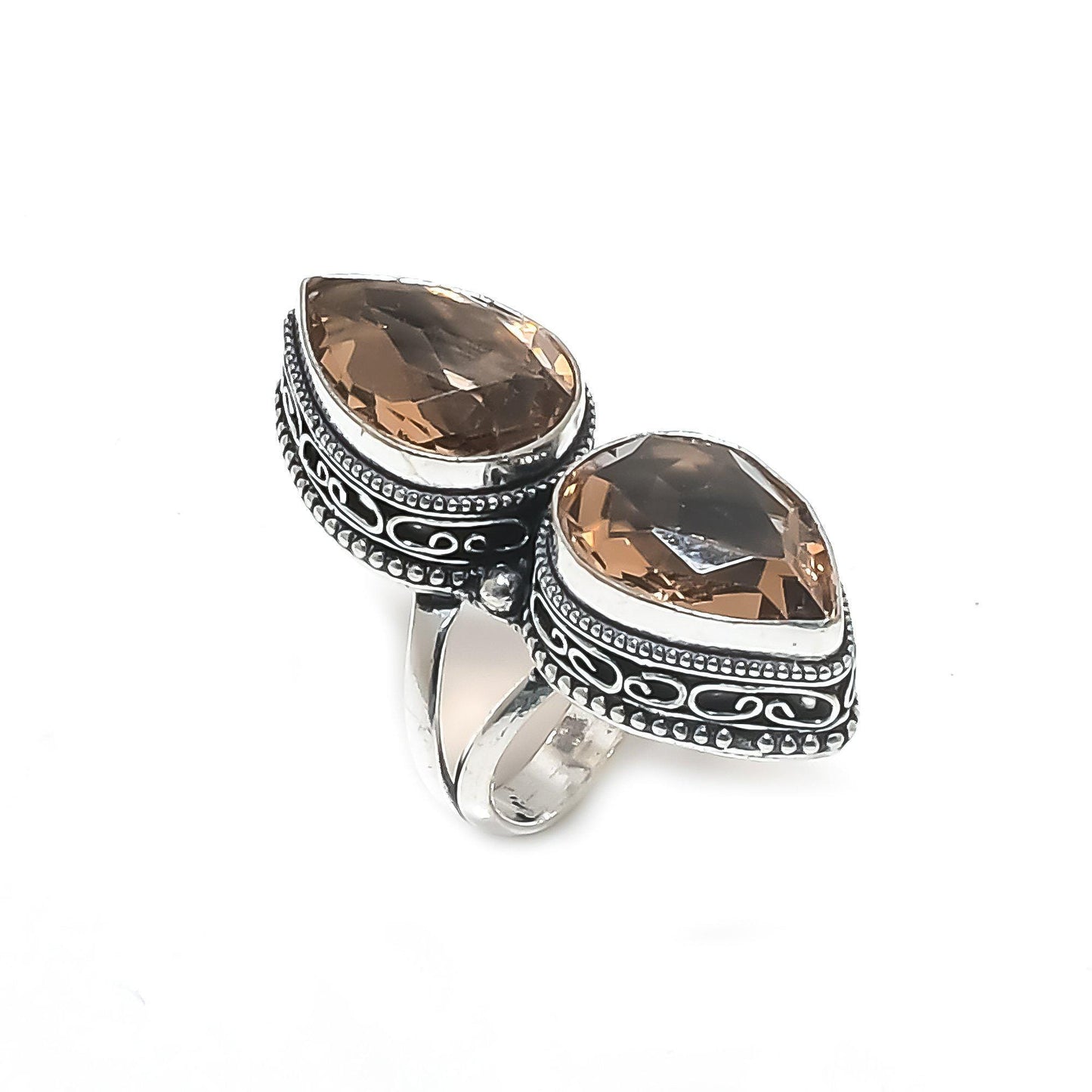 Brown Smoky Topaz Gemstone Sterling Silver Ring