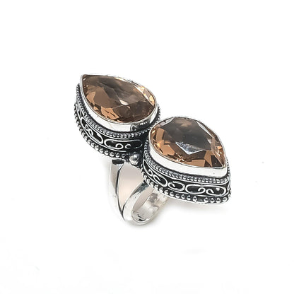 Brown Smoky Topaz Gemstone Sterling Silver Ring