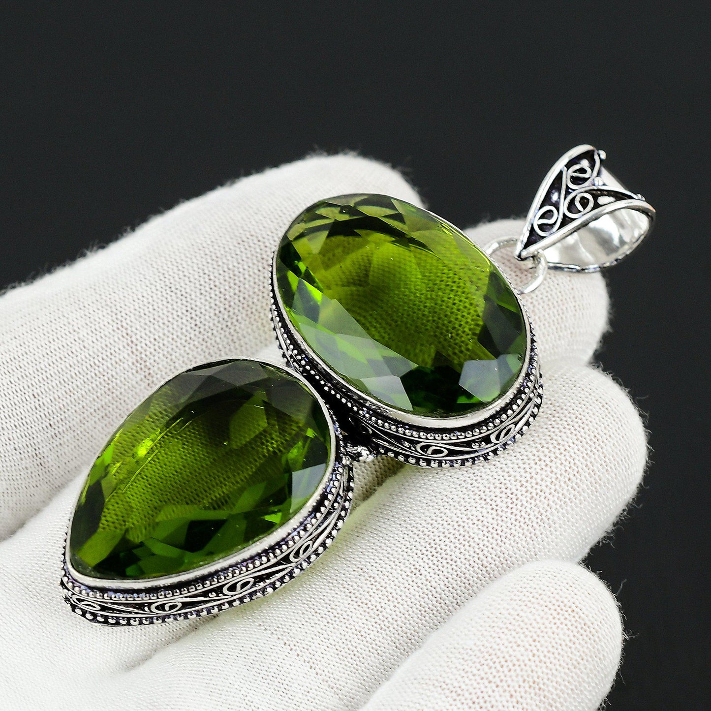 Green Peridot Gemstone Pendant