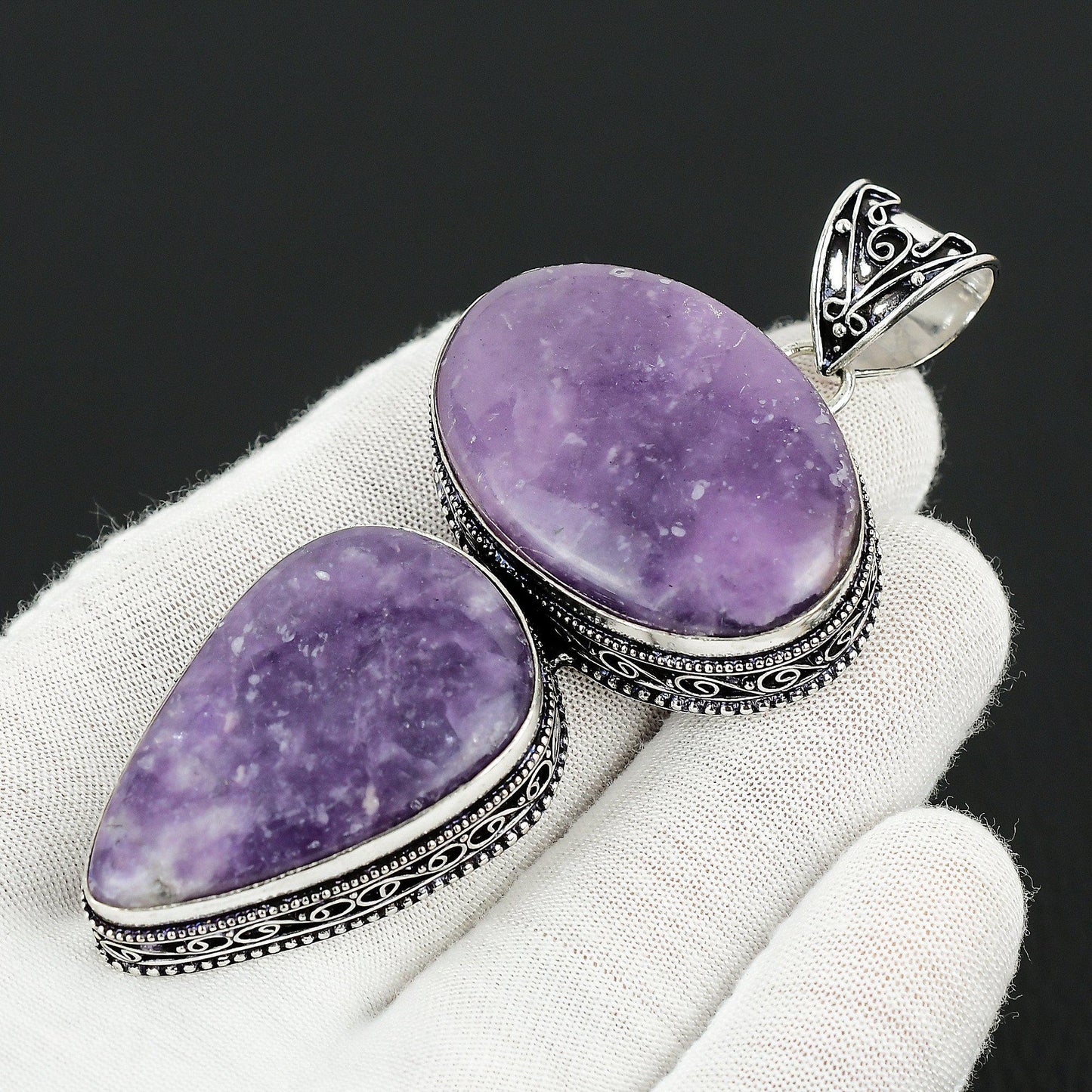 Purple Lepidolite Gemstone Pendant
