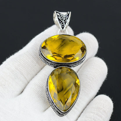 Yellow Citrine Gemstone Pendant