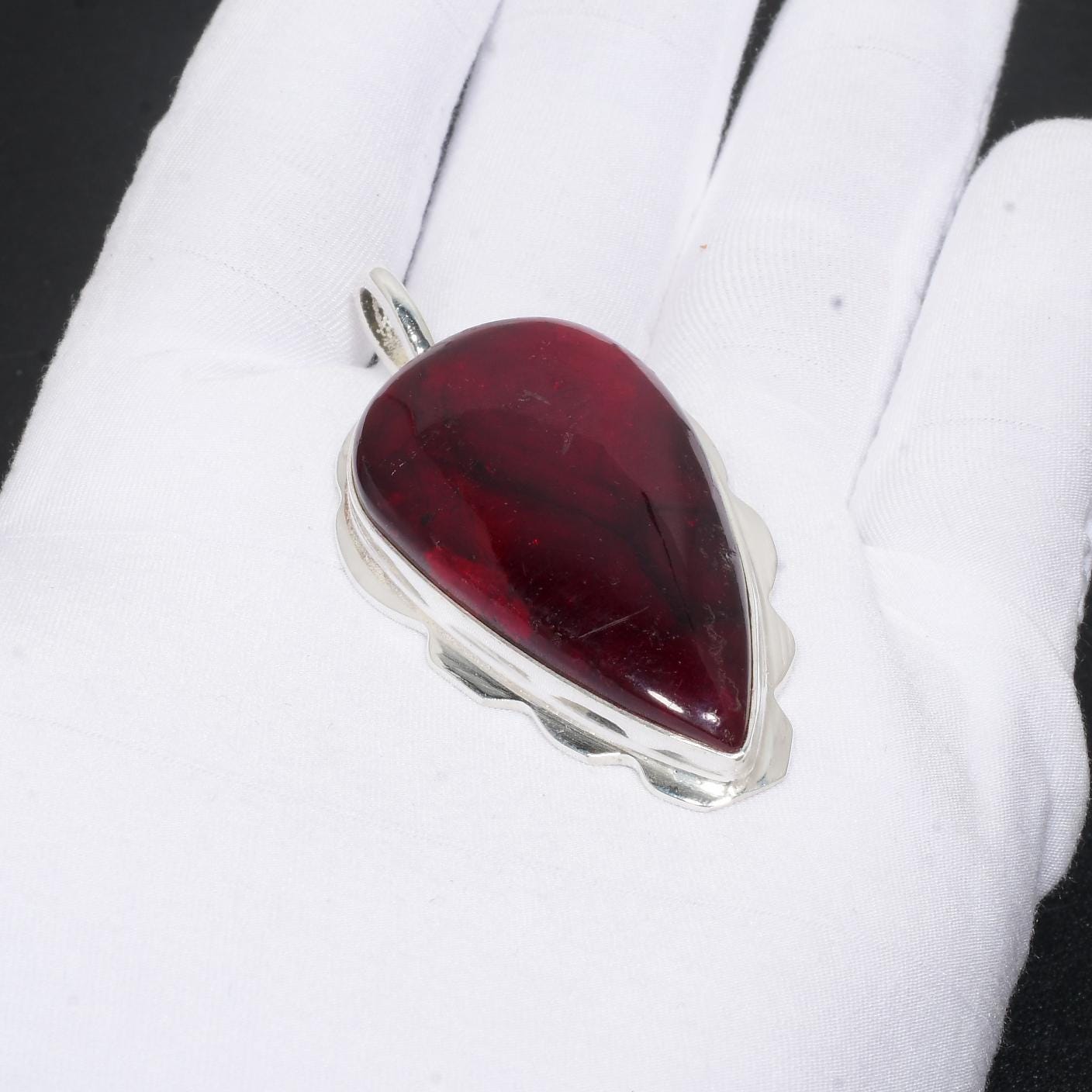 Red Labradorite Gemstone Pendant