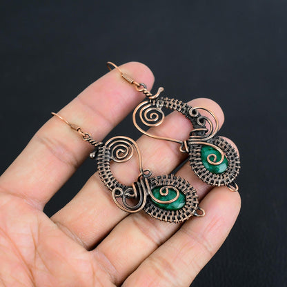 Green Emerald Gemstone Earrings