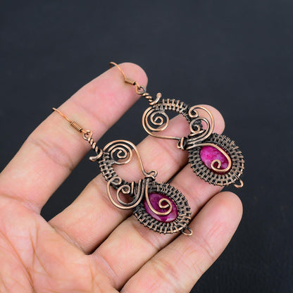 Red Ruby Gemstone Earrings
