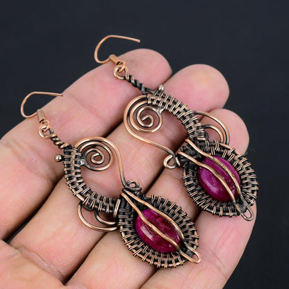 Red Ruby Gemstone Earrings