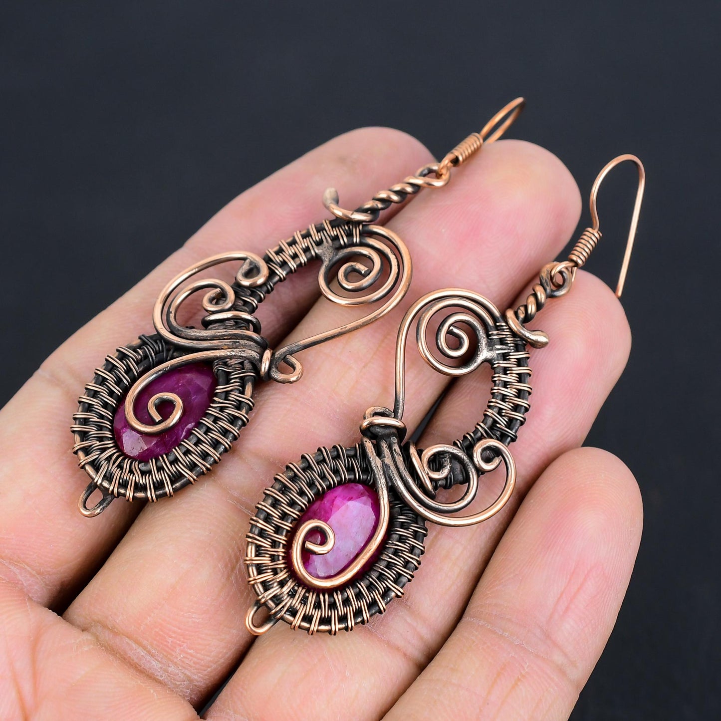 Red Ruby Gemstone Earrings