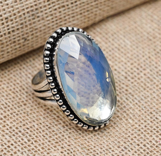 Milky Opal Sterling Silver Ring