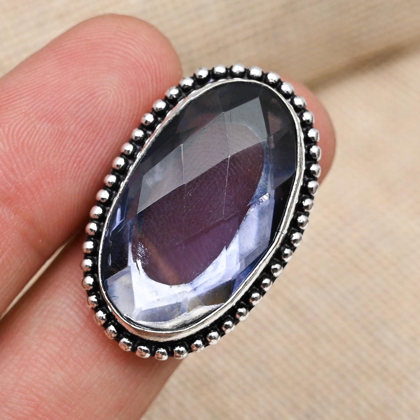 Dainty Sterling Silver Blue Iolite Ring