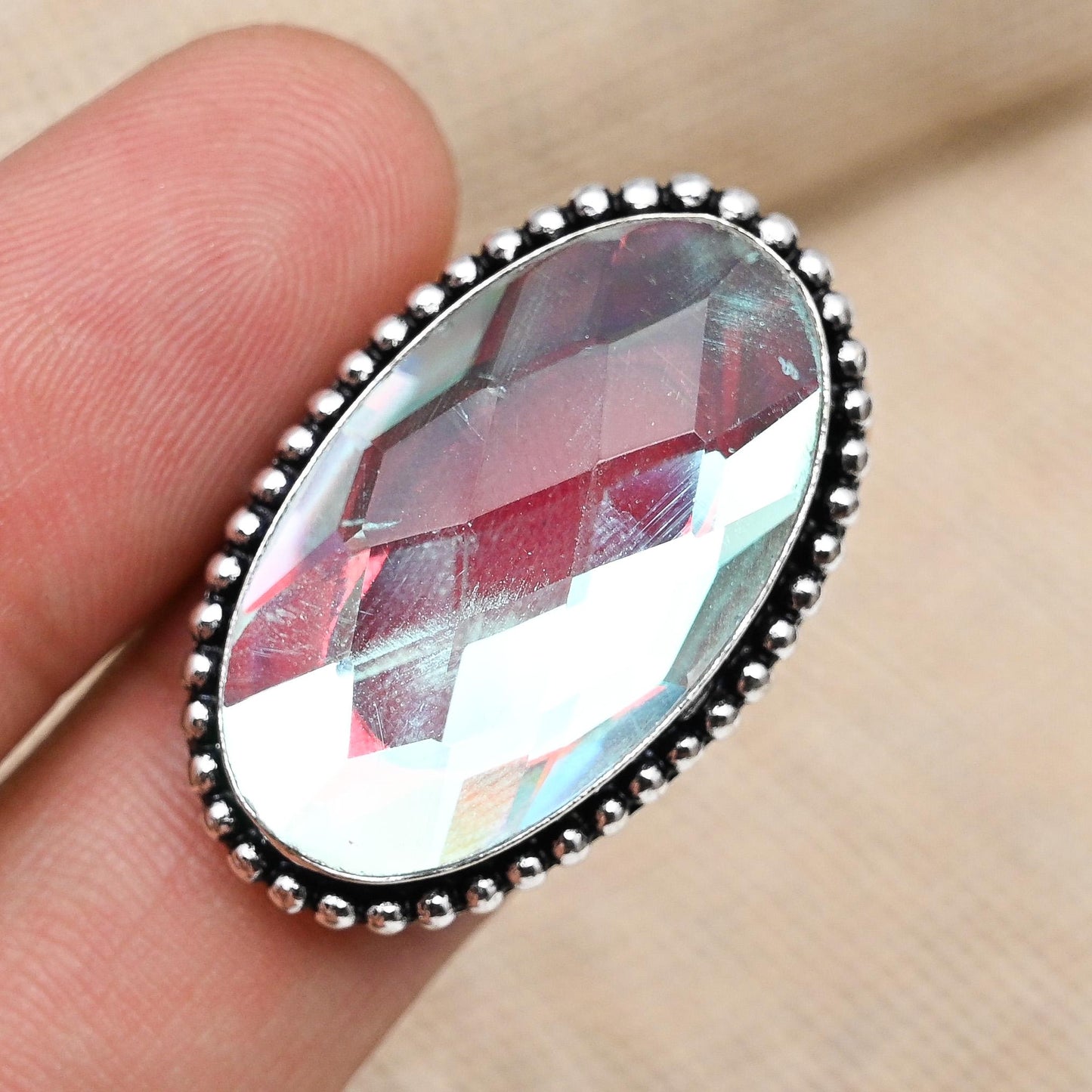 Mystic Topaz Sterling Silver Ring