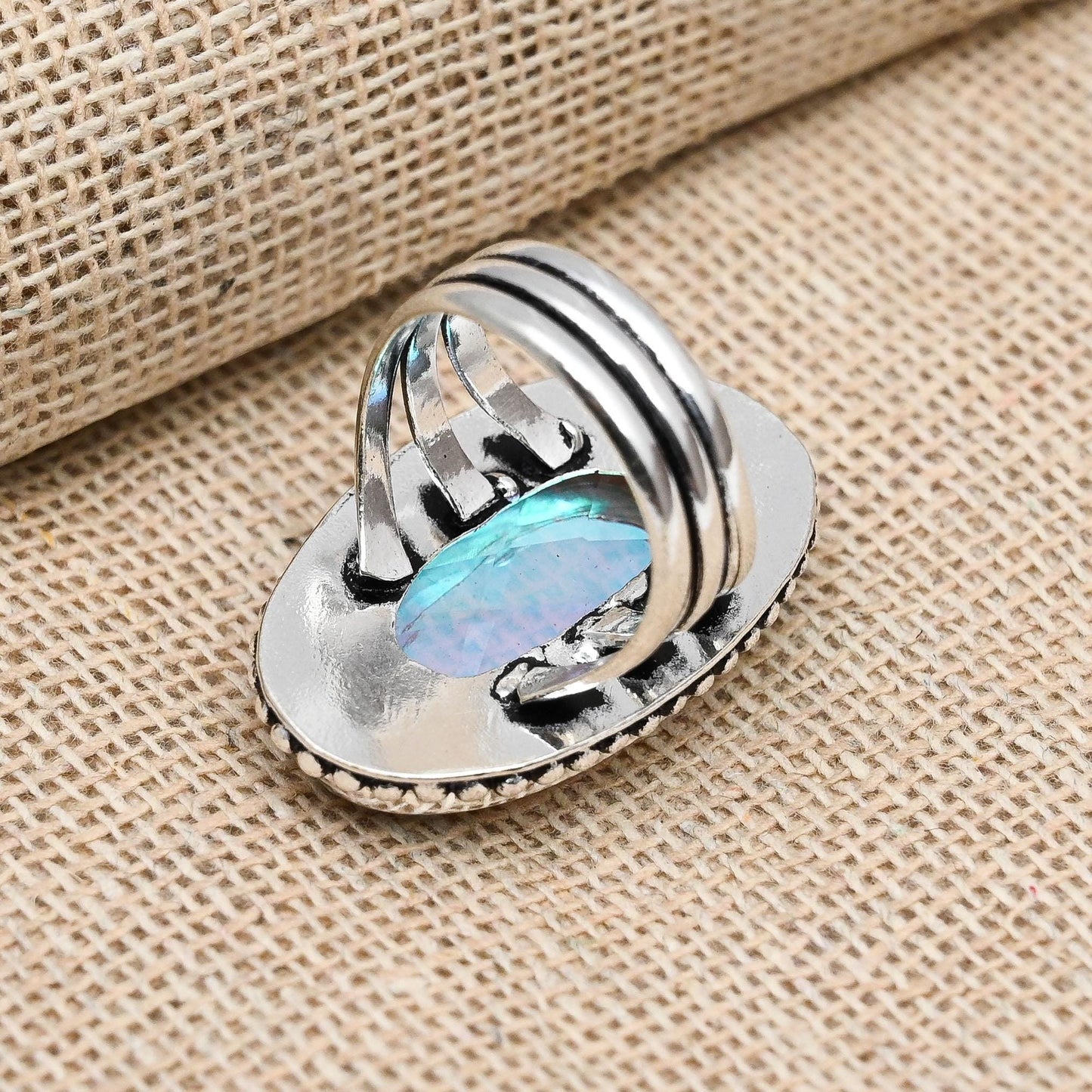 Mystic Topaz Sterling Silver Ring