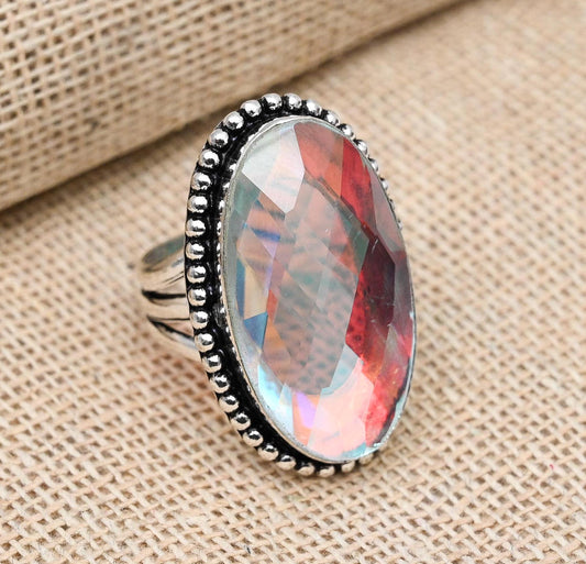 Mystic Topaz Sterling Silver Ring