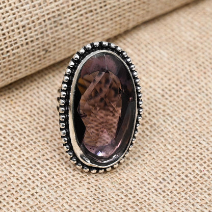 Purple Amethyst Silver Ring