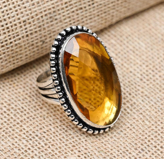 Honey Topaz Sterling Silver Ring