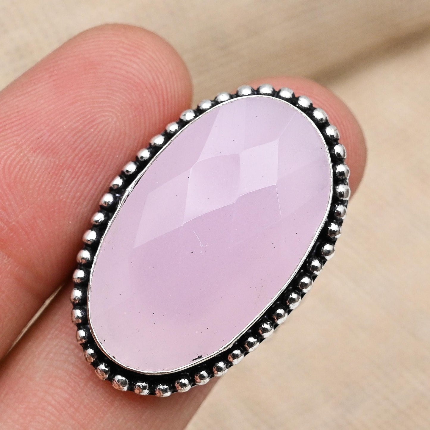 Pink Chalcedony Gemstone Ring