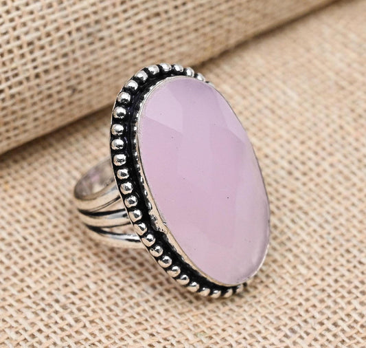 Pink Chalcedony Gemstone Ring