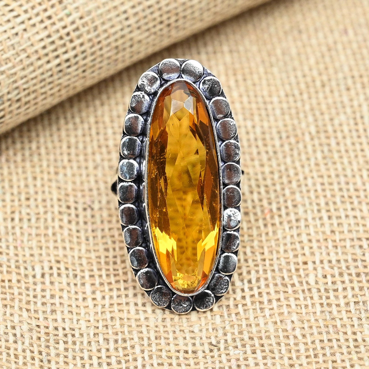 Honey Topaz Sterling Silver Ring