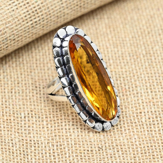 Honey Topaz Sterling Silver Ring