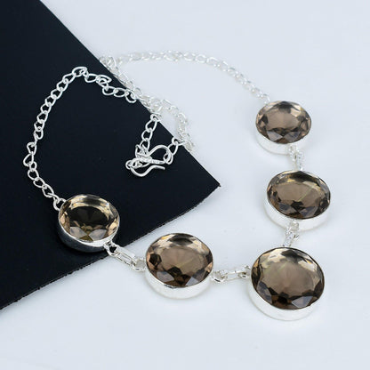 Smoky Brown Topaz Gemstone Necklace