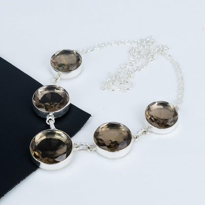 Smoky Brown Topaz Gemstone Necklace