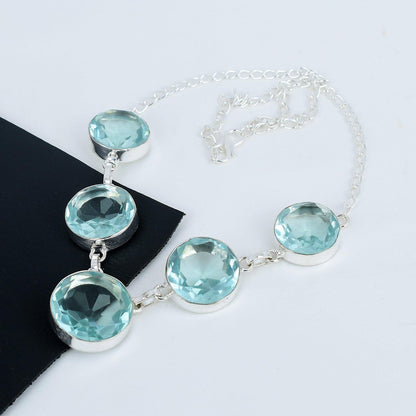 Aquamarine Sterling Silver Necklace