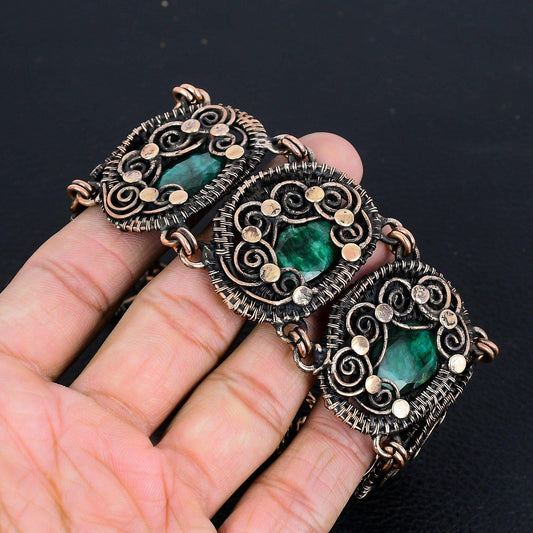 Green Emerald Gemstone Bracelet