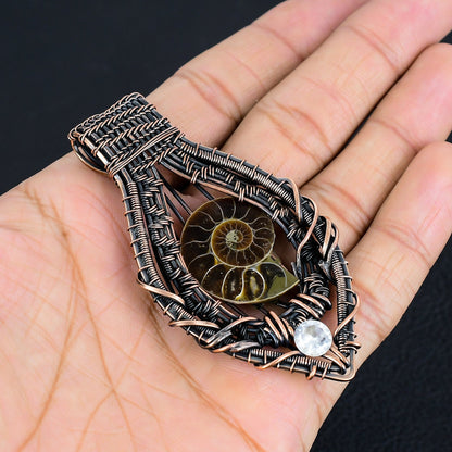 Brown Ammonite Gemstone Pendant
