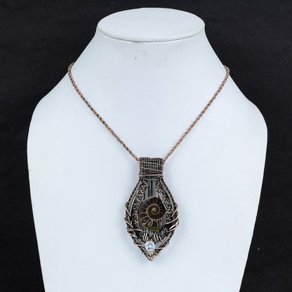 Brown Ammonite Gemstone Pendant