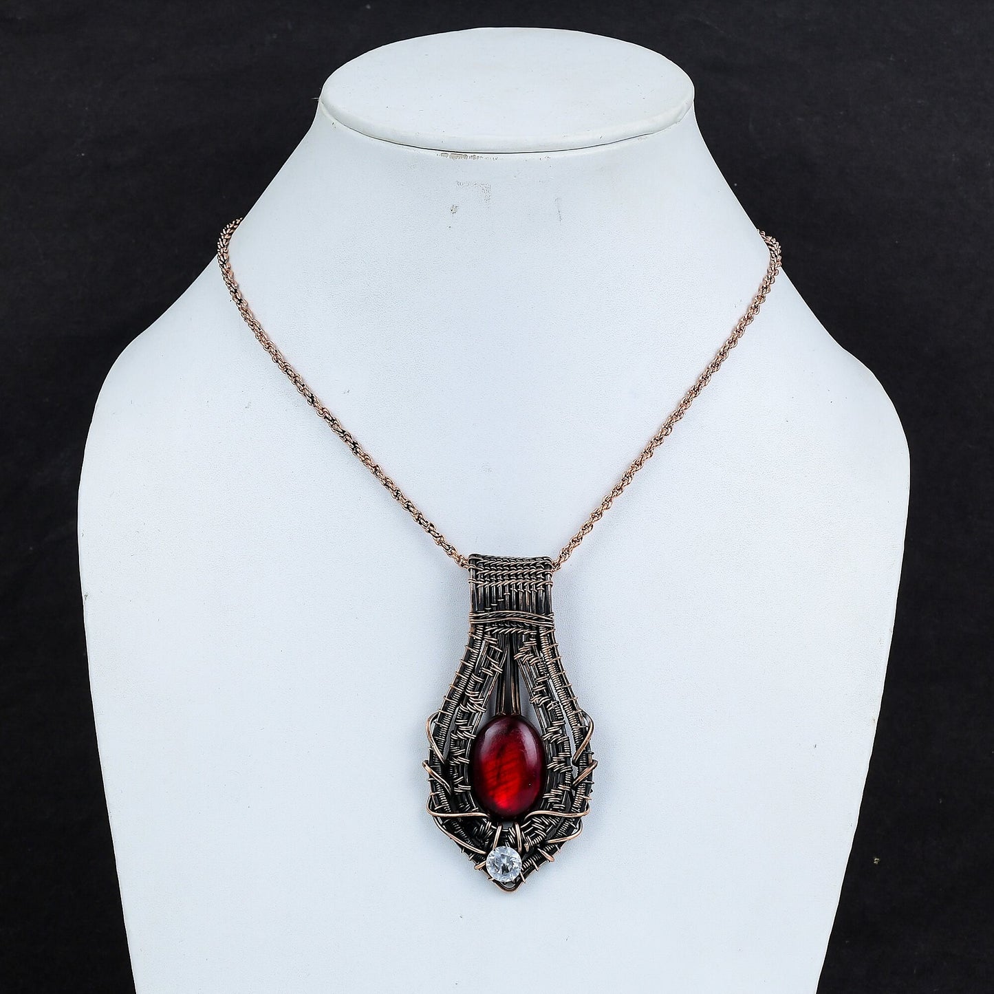 Red Fire Labradorite Gemstone Pendant