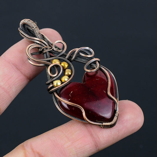 Red Fire Labradorite Gemstone Pendant