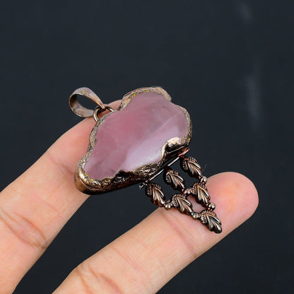 Pink Rose Quartz Gemstone Pendant